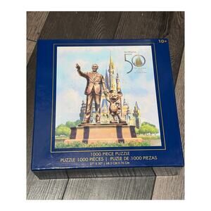 Disney Parks WDW 50th Anniversary Puzzle 1000 Pc Walt Mickey Partners NEW 27x30